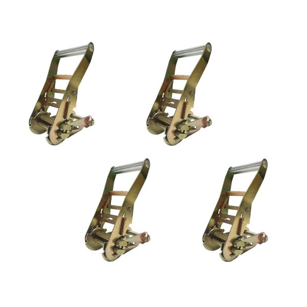 Tie 4 Safe 2" Ratchet Buckle for Tow Truck Tow Dolly Trailer Powersports Slackline, 4PK RB04CK-52-4